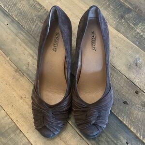 Brown Suede Seychelles Wedges, 7.5